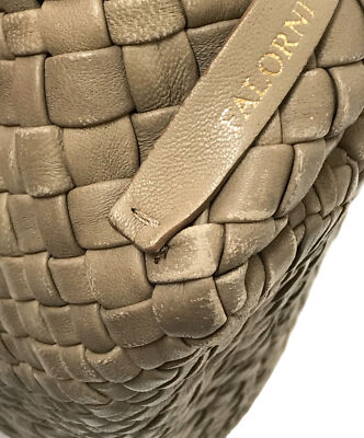 Falorni 編み込みゴールドバッグ F762 FALORNI woven leather bag F762 beige | eBay
