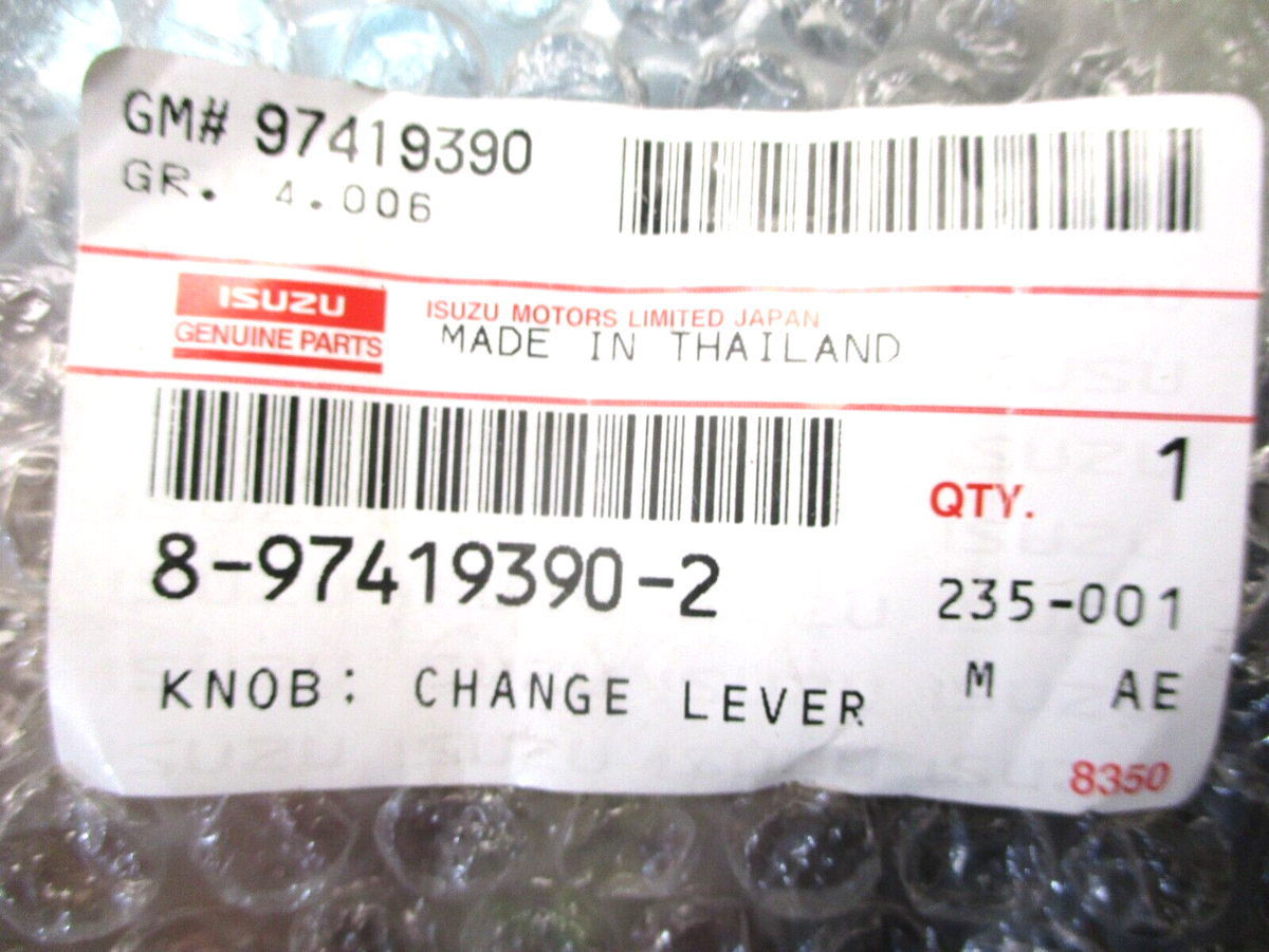 8-97419390-2 NEW GENUINE OEM ISUZU SHIFT KNOB 6-SPEED
