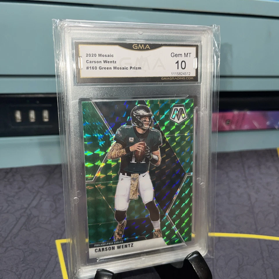 2020 Panini Mosaic - Mosaic Green Prizm #160 Carson Wentz - Image 3 of 4