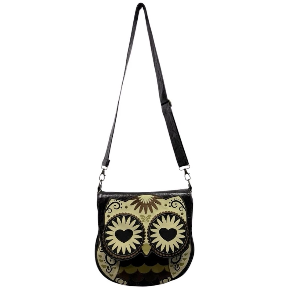 Сумка через плечо Loungefly вышитая сова с сердечком глазами регулируемый ремень - Изображение 4 из 4