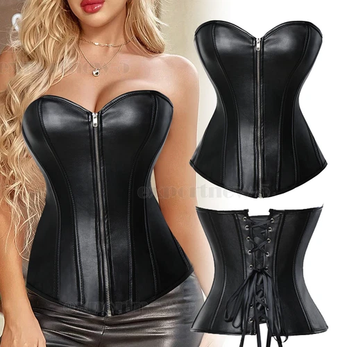 Women Plus Size Bridal Lingerie Lace up Satin Boned Corset + G-string Size 6-24 - Picture 32 of 34