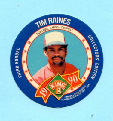 1990 King-B Jerky Third Annual Collector's Edition Discs # 6 Tim Raines