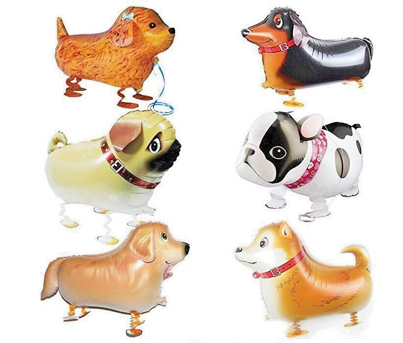 Balloons Dog Animal Farm Set of 6 Walking Airwalker Foil Balloon Helium Kids Fun