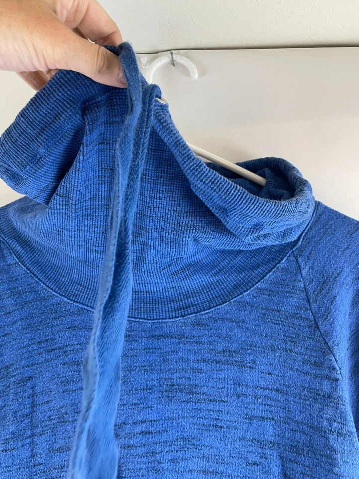 Suéter Rafaella Para Mujer Talla XL Azul Brezo Pullover Capucha Cuello Cordón Foto 4 de 4