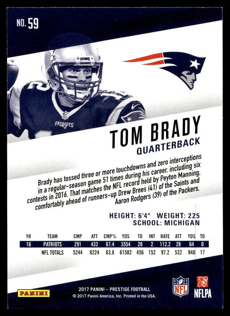 ！ 2017 Panini Prestige Tom Brady G11 #59 | eBay