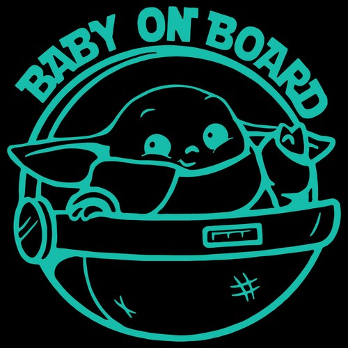 6" BABY ON BOARD YODA Vinyl Decal Sticker Car Window Laptop Star Wars Skywalker - Picture 13 of 24