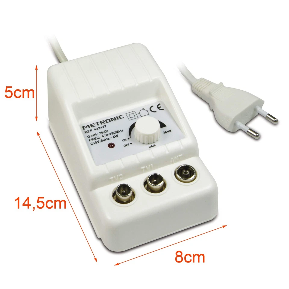 - 332177 Indoor-TV-Antennenverstärker für DTT-Kanäle 4G/5G-kompatibel 26 dB 2... - Bild 2 von 4