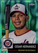 2022 Topps Chrome Platinum Anniversary Aqua Lava Ref 253 Cesar Hernandez /299 BB