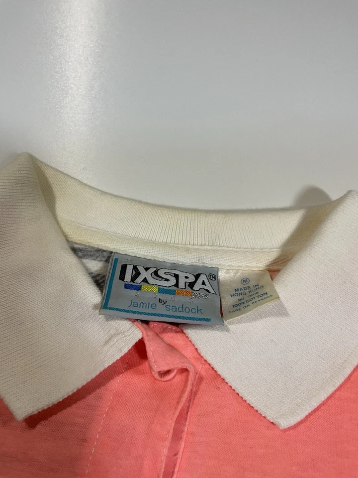 Polo sin mangas vintage Ixspa geométrico bloque de color talla M tenis funky retro años 90 Foto 3 de 4