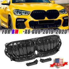Gloss Black Front Radiator Grille Active Air Shutter For BMW X6 G06 2020-2022