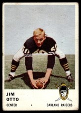 1961 Fleer Jim Otto #197 Oakland Raiders HOF ROOKIE CARD MID GRADE LOOKS OK!. rookie card picture