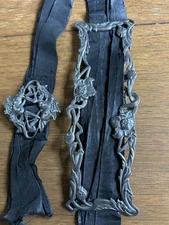 Antique Vintage Art Nouveau Silk Belt with Buckle 