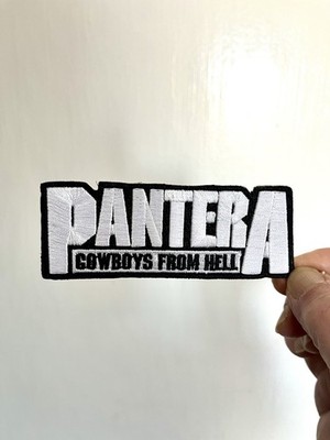 Pantera Iron On Patch Cowboys From Hell White Black Embroidered Metal
