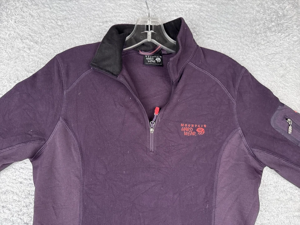 Pullover Mountain Hard Wear para mujer pequeño púrpura polar 1/4 cremallera senderismo al aire libre Foto 4 de 4