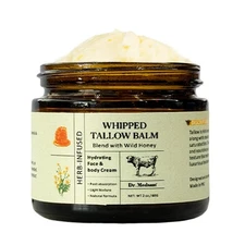 Beef Tallow for Skin,Whipped Beef Tallow and Honey Balm Moisturizer for Face & B