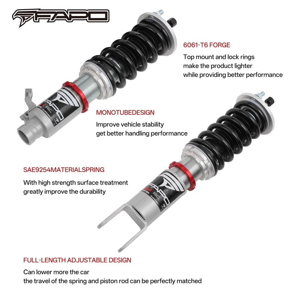 FAPO PF Serie 32 Click Amortiguador Coilover para Mitsubishi Eclipse 95-99 Ajustable Altura Foto 4 de 4