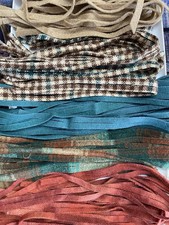 Greens Browns Tans- Cut Size 8- 100 Wool Fabric Cut Strips for Rug Hooking