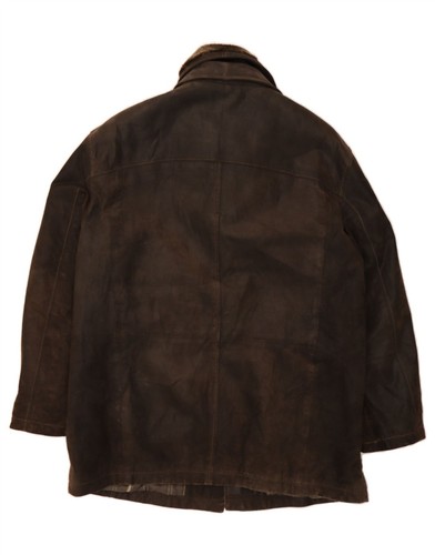 CANDA Mens Leather Jacket IT 54 2XL Brown Leather AW14 - Picture 2 of 4
