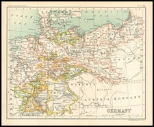 c1912 Map of GERMANY Chart Regions (BS24)