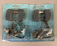 Lot of 2 BNC Coax CCTV RJ45 Balun With Audio Video Power Over Transceiver Cable