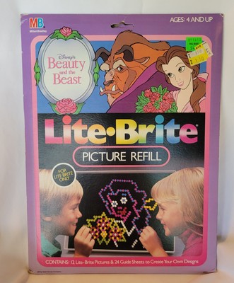 VINTAGE LITE BRITE DISNEY BEAUTY AND THE BEAST PICTURE REFILL PAPERS SEALED 