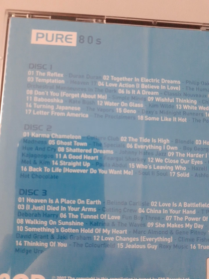 3 CD Box Pure 80s - 53 Original Hits By The Original Artists - Various Sampler - Bild 3 von 4