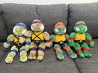 RARE Complete Set of 1989 Playmates Ninja Turtle Plush VTG