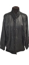Real Leather Jacket Black Sheepskin Size M T2590 SA398