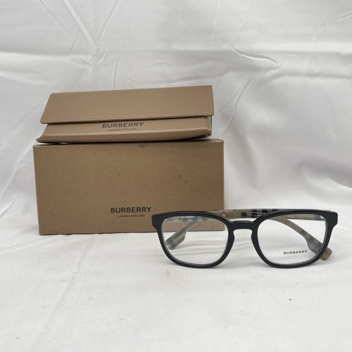 Burberry Womens Edison Square Demo Lens Eyeglasses Black/Check