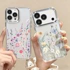 For iPhone 17 16 Pro Max 15 14 13 12 11 Shockproof Clear Flower Case Phone Cover