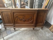 French Antique Wood Bed Frame Set Full Size Brown