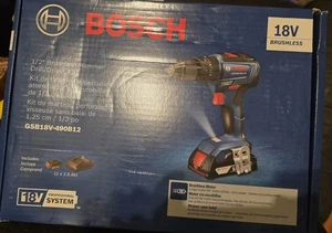 BRAND NEW Bosch 18V EC Brushless 1/2 In. Hammer Drill/Driver Kit GSB18V-490B12
