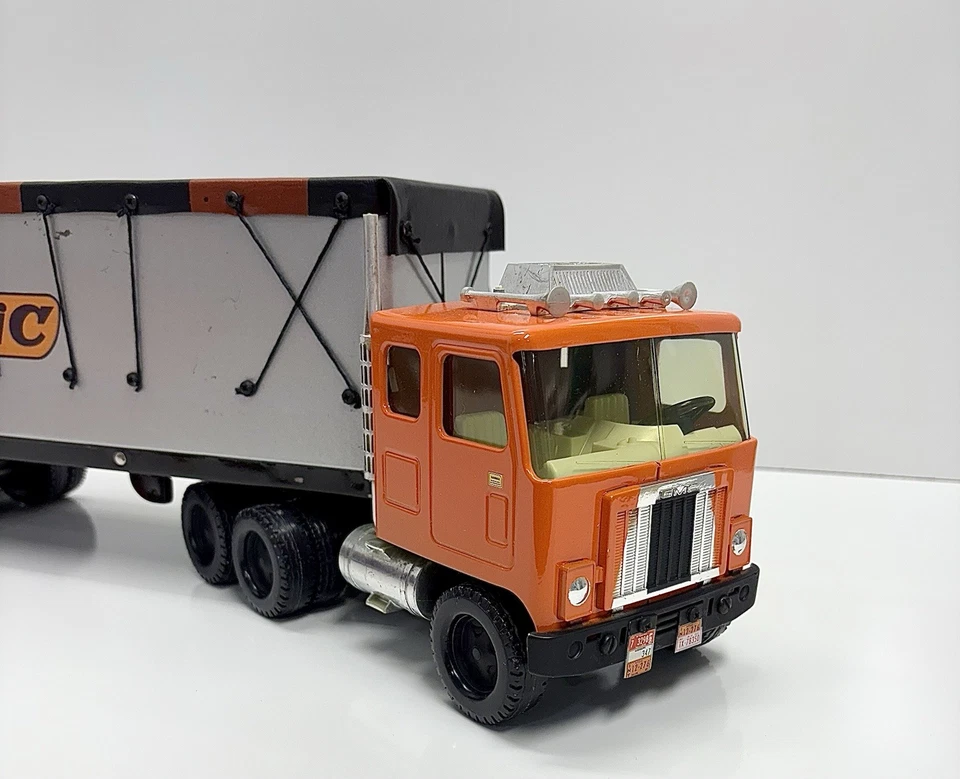 Grande 21 1/2” Vintage Máximo Overdrive Arte Folclórica Semi Caminhão Laranja BiC 🔥 - Imagem 4 de 4