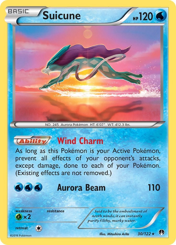 Suicune (30/122) (Cosmos Holo) (Blister Exclusive) XY: BREAKpoint - Moderately