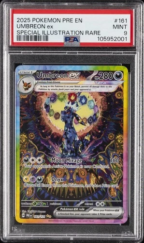 2025 POKEMON PRE EN-PRISMATIC EVOLUTIONS #161 UMBREON EX PSA 9