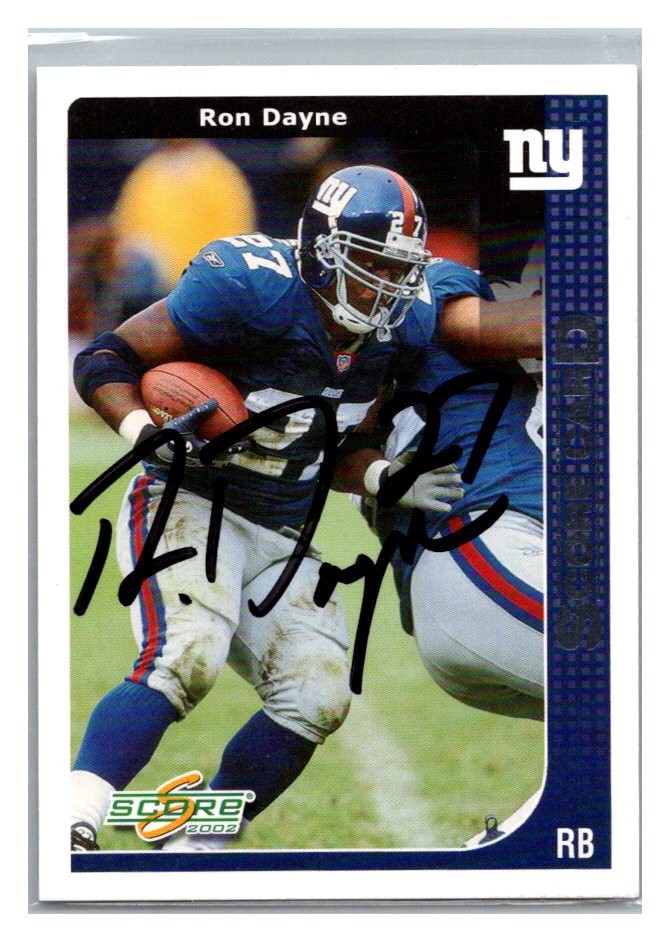2002 Score - Ron Dayne #147 Hand Signed Card TD1640