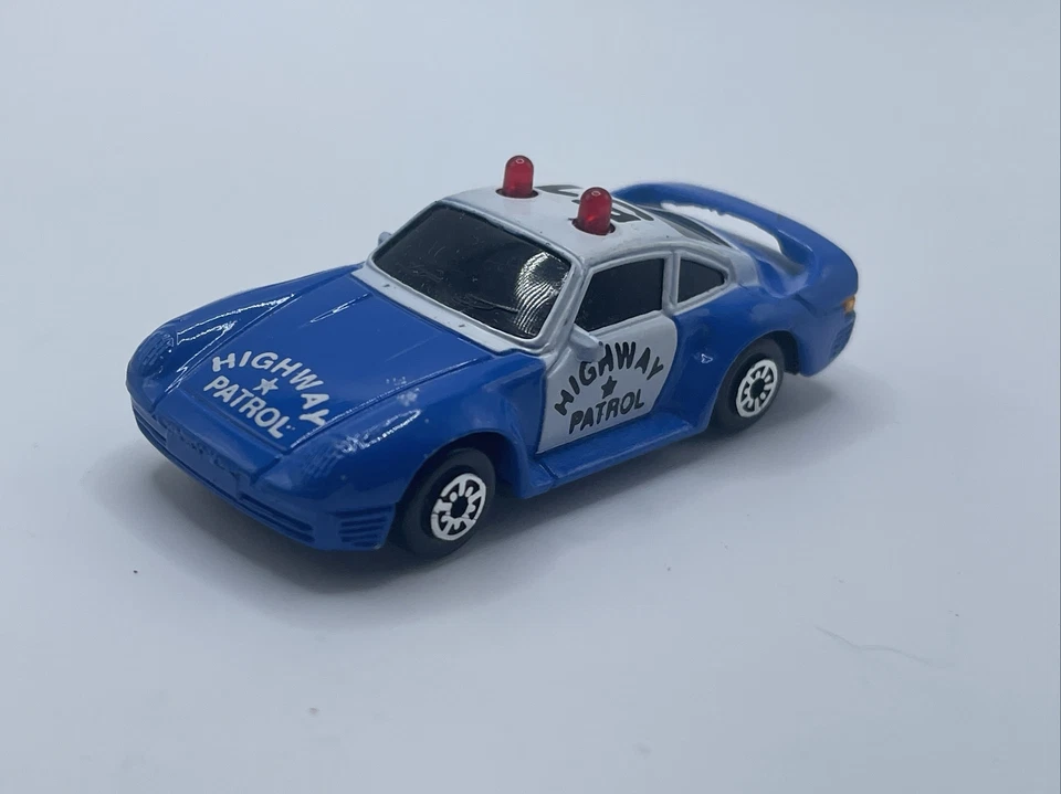 Maisto MC Toys Porsche 959 Police Super Car Highway Patrol azul/blanco Foto 3 de 4