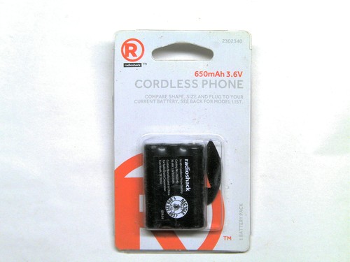 Radio Shack Cordless Phone Battery 650mAh 3.6V 2302340 AT Phones - Picture 2 of 2