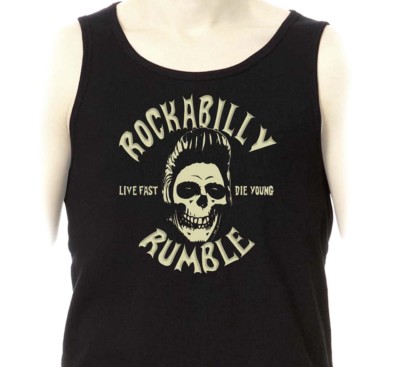 Rockabilly Rumble Tank Top - Marcel'N Rockers Teddy Boy Ducktail Hair