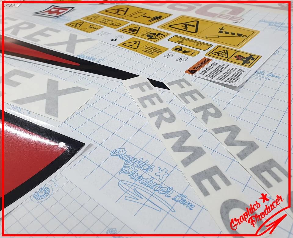 Terex Digger Fermec 860 Digger stickers / decals Warning Symbols Full Set - Image 4 of 4