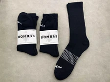 3 pairs Bombas Men's black Solids Calf Socks honeycomb Size Large 10-13