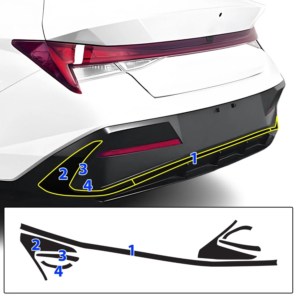 Parachoques trasero cromado para Hyundai Elantra 2024+ eliminar calcomanía vinilo apagón Foto 4 de 4