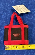 Trader Joe's 2-in-1 Micro Tote with Foldable Grocery Bag. Black/Red. NWT.