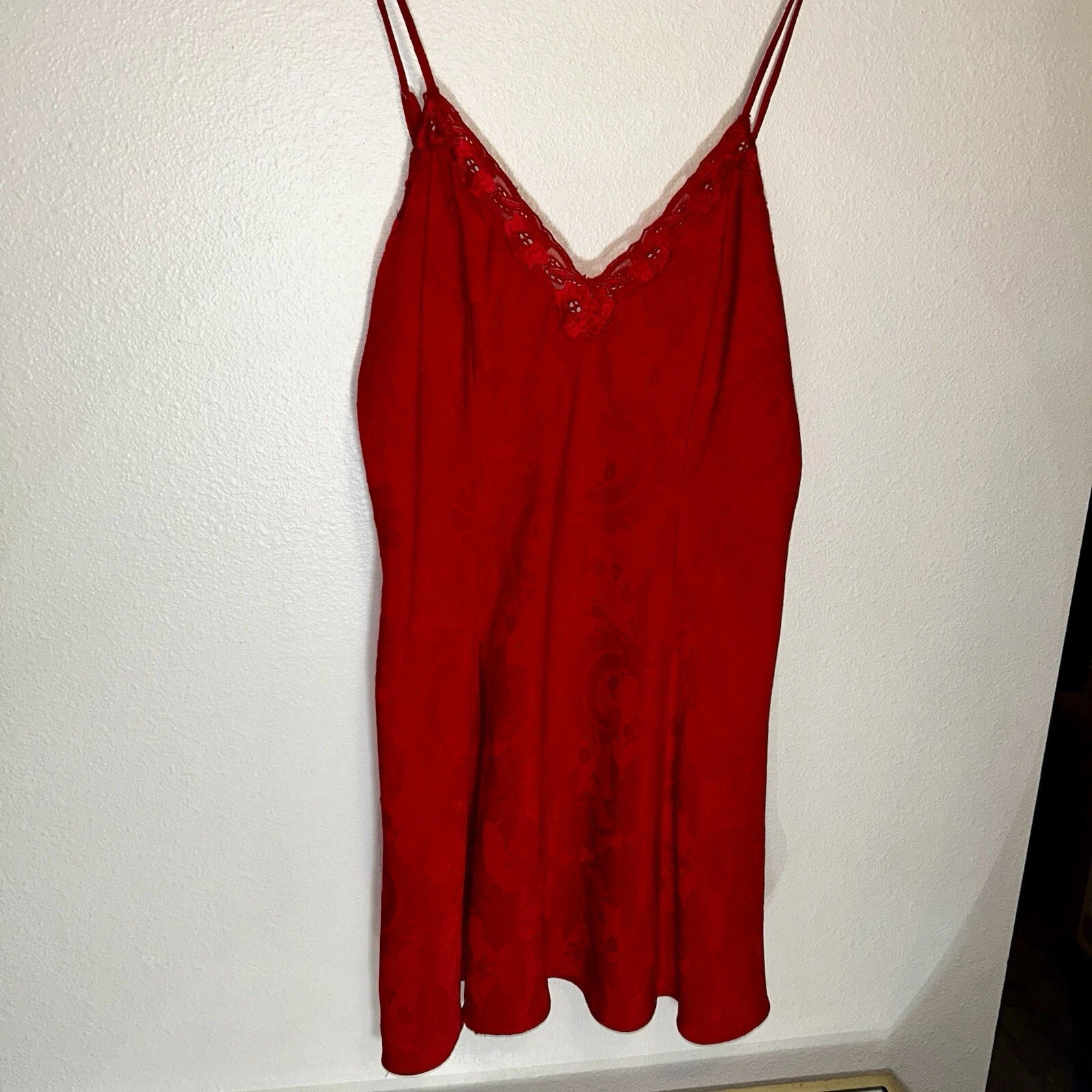 UNDERCOVER Pigiama abito slip rosso vintage etichetta oro Victorias Secret VS taglia S small