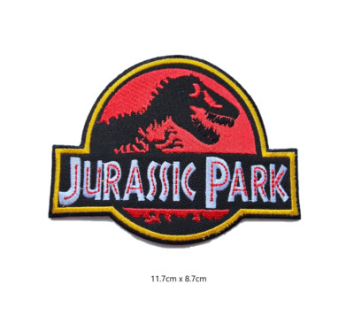 Jurrasic Park Motiv bestickt Patch Aufnäher Bügelbild Stickflicken für Kleidung