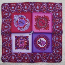 M314 ATELIER VERSACE Silk Scarf Scarves Pocket Square 16" X 16.5"