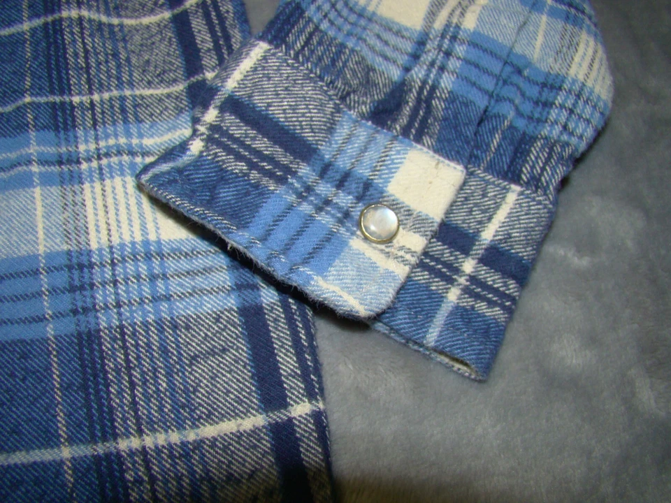 Monster Republic Boys 6 Freedom from Above Skull Blue Plaid Flannel Snap Shirt - Image 2 of 4