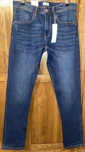 Pantalones de mezclilla elásticos de pierna recta azul medio Esprit Premium nuevos con etiquetas talla W31/L34 - Imagen 2 de 12