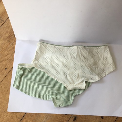 2 Pack Low Rise Short Knickers Light Green Mix Size 10 M&S New - Picture 2 of 9