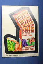 1974 Topps - Wacky Packages - Dizzle 50 Bent Cups - Very Good Condition